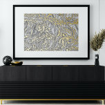 Impresión Metalizada Patrón de arte Funky Gold Wavy Swirls<br><div class="desc">Bonito blanco contemporáneo, claro, medio y gris oscuro, y auténtico color Relieve metalizado dorado abstracto de ondas geométricas y de remolinos. Elegante, elegante y ecléctico diseño minimalista para el diseñador de interiores artísticos, el decorador artístico, el popular histrista de moda, el estilo retro vintage del arte, o el amante abstracto...</div>