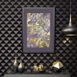Impresión Metalizada Patrón de arte Retro Classy Gold Wavy Swirls<br><div class="desc">Hermosa berenjena contemporánea, malva taupe, ametista morada, violeta y real Relieve metalizado dorado color retro abstracto ondas geométricas y giros de remolinos. Elegante, elegante y ecléctico diseño minimalista para el diseñador de interiores artísticos, el decorador artístico, el popular histrista de moda, el estilo retro vintage del arte, o el amante...</div>