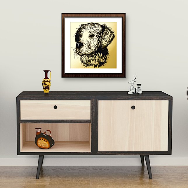 Impresión Metalizada Perfil de perro de Golden Retriever (Subido por el creador)