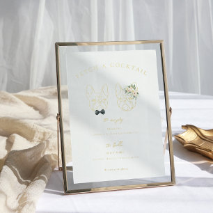Impresión Metalizada Perro Elegante   Póster de Bebida Personalizada pa