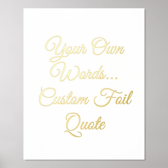 Impresión Metalizada Personalizado caligráfico Cita oro real o plata (Anverso)