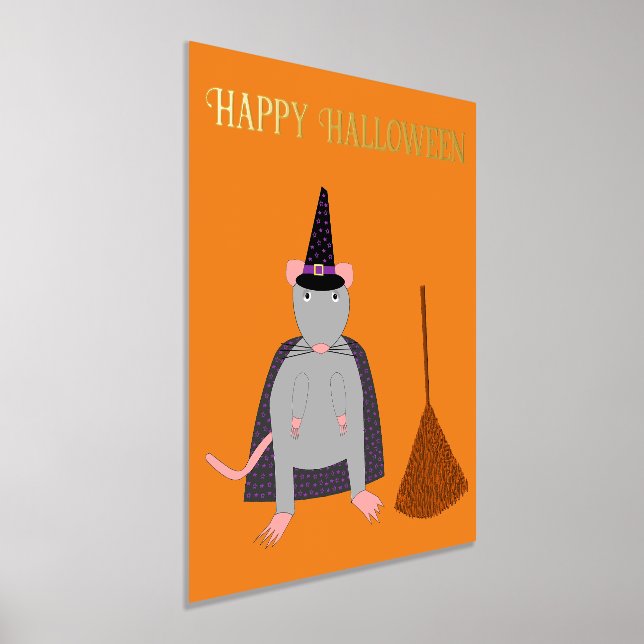Impresión Metalizada =Personalizado de Halloween Witch Rat and Broom (Distribución)