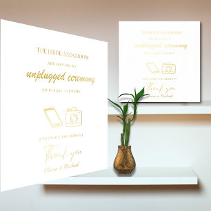 Impresión Metalizada Personalizado desenchufado Rótulo Boda de Ceremoni