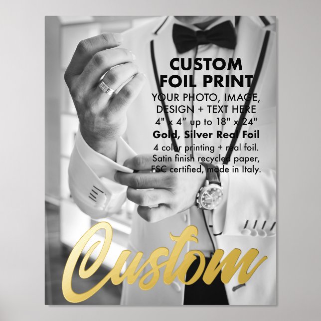 Impresión Metalizada Personalizado Relieve metalizado real (oro o plata (Anverso)