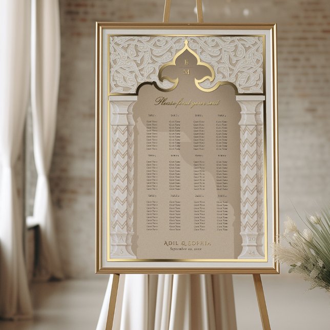 Impresión Metalizada Plan de asientos para el Boda islámico Nikah (Subido por el creador)