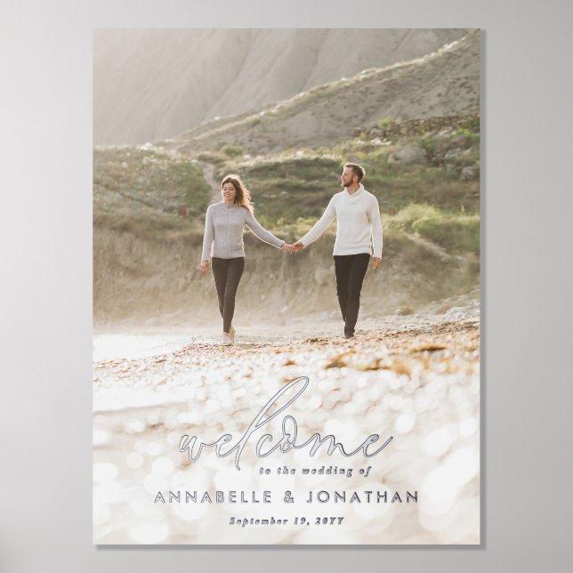 Impresión Metalizada Presupuesto simple foto boda bienvenida eucalipto (Anverso)