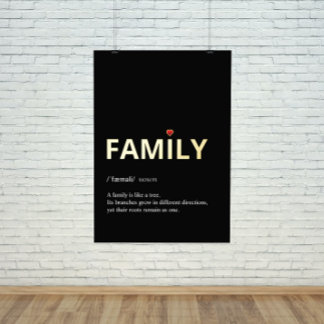 Impresión Metalizada Quote of FAMILY minimalist black gold Foil Prints