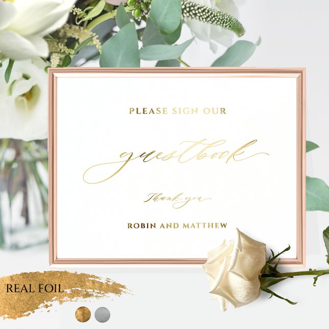 Impresión Metalizada Real Relieve metalizado Elegante Guión Boda Rótulo (Subido por el creador)