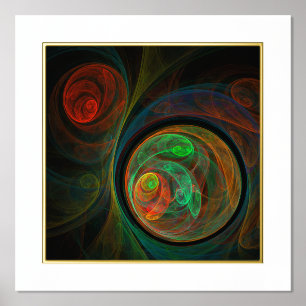 Impresión Metalizada Reborn Green Abstract Art