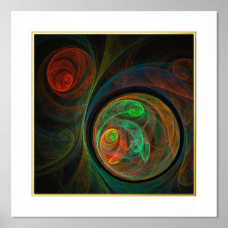 Impresión Metalizada Reborn Green Abstract Art
