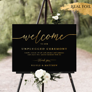 Impresión Metalizada Relieve metalizado Bienvenida Boda desenchufado Ce