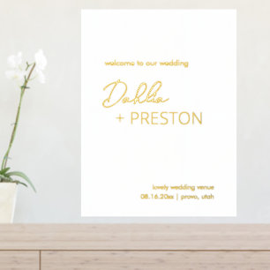 Impresión Metalizada Relieve metalizado dorado simple Boda moderno cont