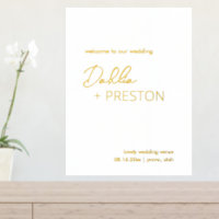 Relieve metalizado dorado simple Boda moderno cont