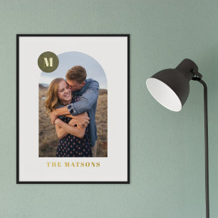 Impresión Metalizada Relieve metalizado Moderno Monograma Arco fotográf