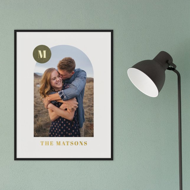 Impresión Metalizada Relieve metalizado Moderno Monograma Arco fotográf (Subido por el creador)