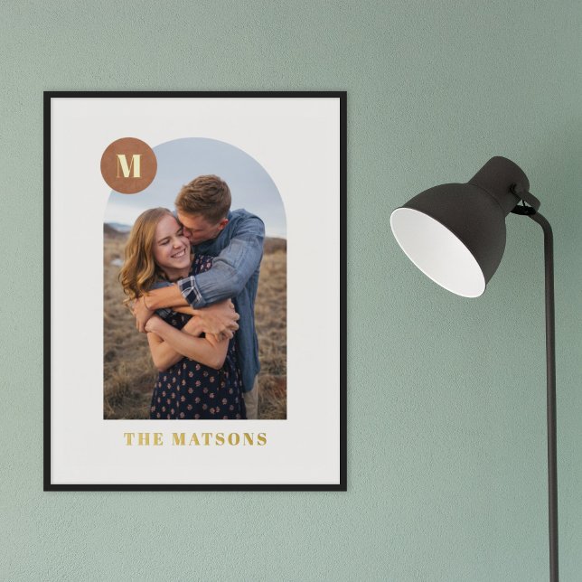 Impresión Metalizada Relieve metalizado Moderno Monograma Arco fotográf (Subido por el creador)