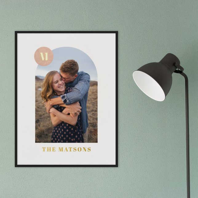 Impresión Metalizada Relieve metalizado Moderno Monograma Arco fotográf (Subido por el creador)