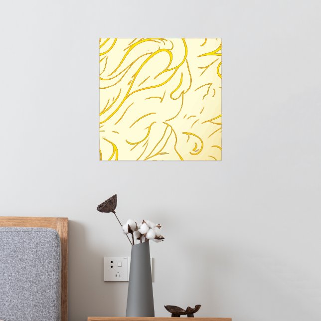 Impresión Metalizada Resumen de flamencos rojos Swirl Blue (In Situ (Dormitorio 2))