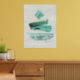 Impresión Metalizada Resumen moderno Estilo Boho Color de agua Verde n  (In Situ (Living Room))