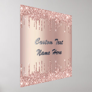 Impresión Metalizada Rosa Purpurina de oro Perforaciones Personalizados