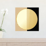 Impresión Metalizada Sand Beige Black Stricles Circles Fusion Art Gold<br><div class="desc">Hermoso diseño contemporáneo negro, beige de arena y rayas geométricas de color Relieve metalizado dorado, con un patrón de círculos redondos y medios. Elegante, elegante y ecléctico diseño minimalista para el diseñador de interiores artísticos, el decorador artístico, el popular histrista de moda, el estilo retro vintage del arte, o el...</div>