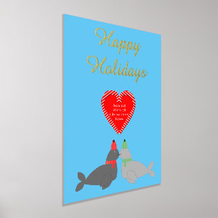 Impresión Metalizada Sellos de Navidad besándose personalizados