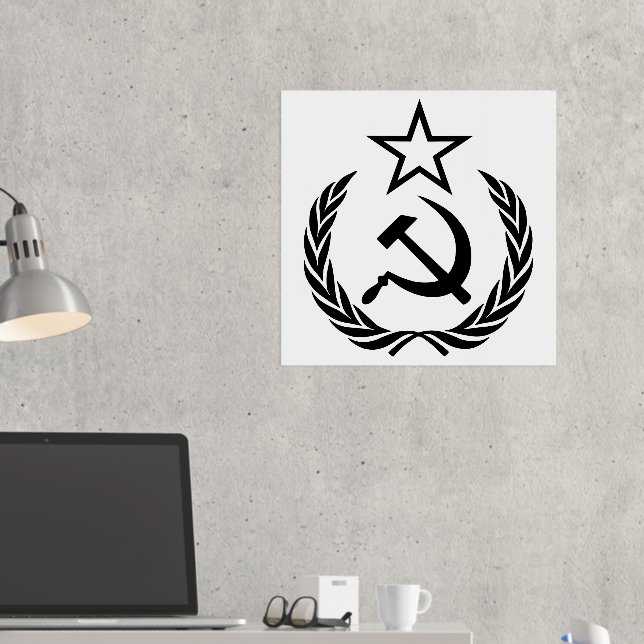 Impresión Metalizada Sickle Y Hammer, URSS, CCCP, Comunismo (In situ (Escritorio 2))