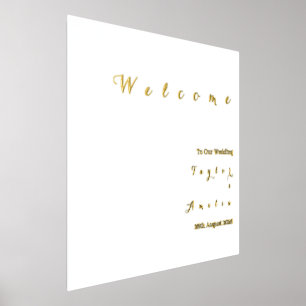 Impresión Metalizada Signo de bienvenida boda Relieve metalizado dorado