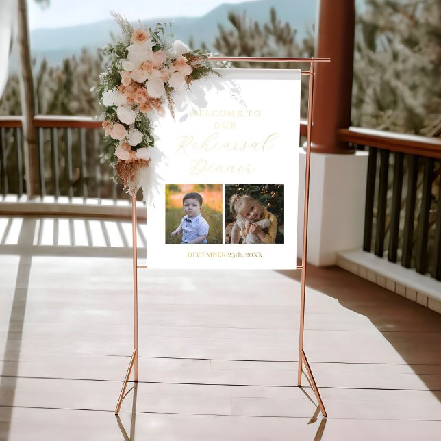 Impresión Metalizada Signo de bienvenida de la cena de ensayo fotográfi (Subido por el creador)