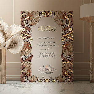 Impresión Metalizada Signo de bienvenida de William Morris, Boda de Pim