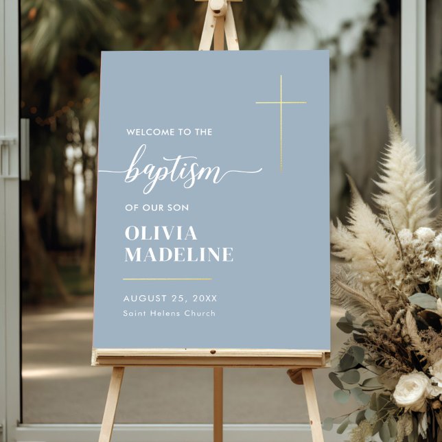 Impresión Metalizada Signo de bienvenida del bautismo moderno minimo de (Subido por el creador)