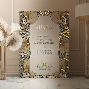 Impresión Metalizada Signo de bienvenida del Boda Pimpernel William Mor