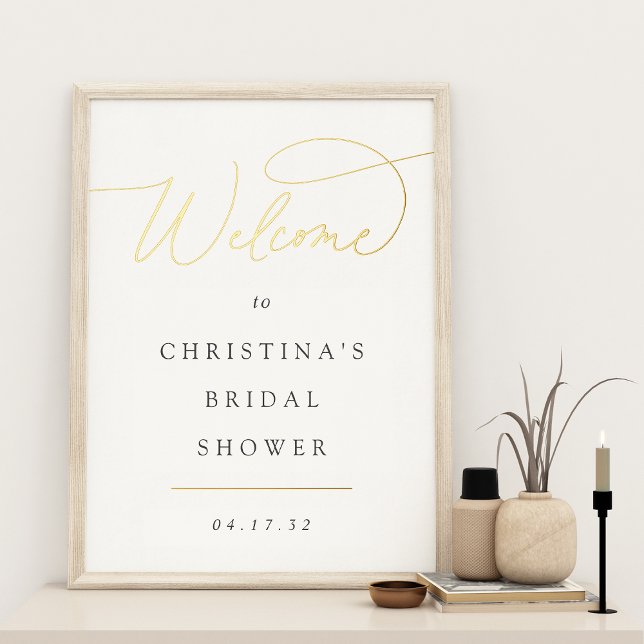 Impresión Metalizada Simple Letrero de Bienvenida para Evento con Guión (Subido por el creador)