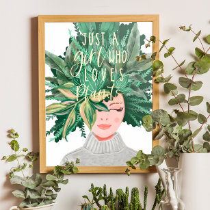 Impresión Metalizada Solo un Chica que ama las plantas   Dama de planta
