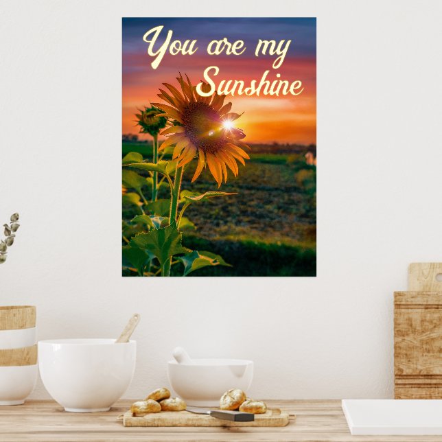 Impresión Metalizada Sunflower Sunset Photo You My Sunshine (In Situ (Cocina))