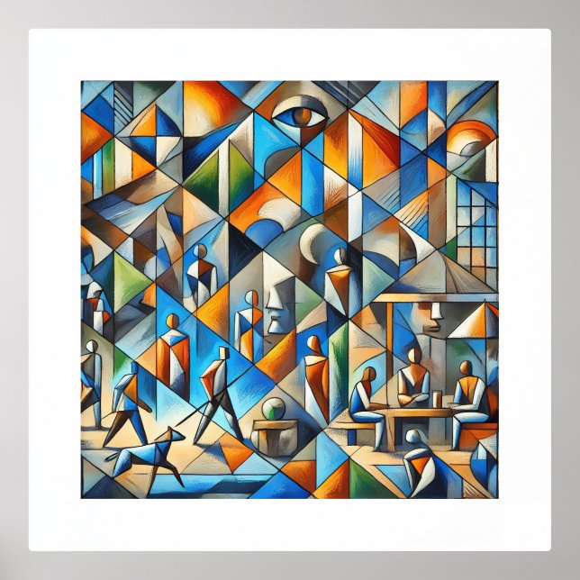 Impresión Metalizada Tableau inspiration cubiste (Anverso)