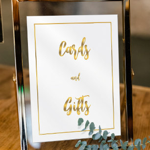 Impresión Metalizada Tarjetas minimalistas y regalos en blanco