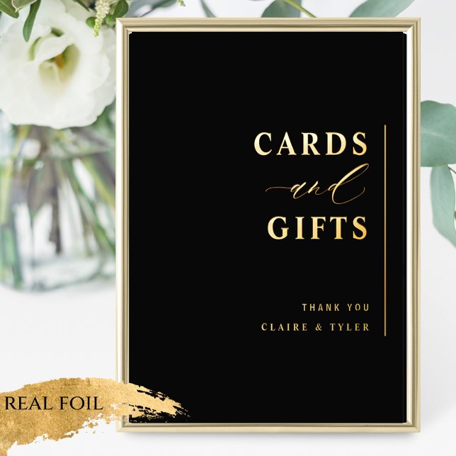 Impresión Metalizada Tarjetas y regalos Rótulo negro y real de Boda de  (Subido por el creador)