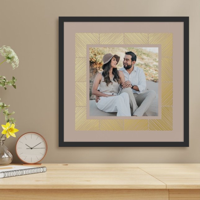 Impresión Metalizada Taupe Herringbone Personalizado Relieve metalizado (Subido por el creador)