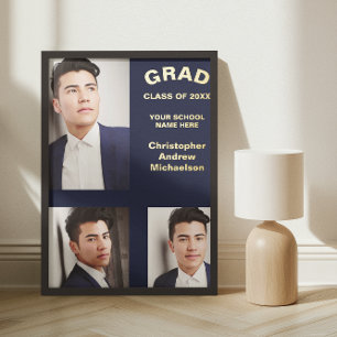 Impresión Metalizada Tipografía minimalista 3 Graduación fotográfica
