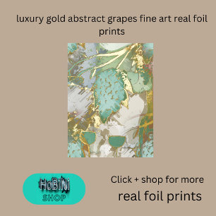 Impresión Metalizada uvas abstractas de oro de lujo arte real