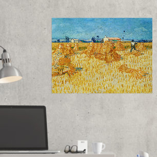 Impresión Metalizada Vincent Van Gogh, cosecha de maíz en Provenza
