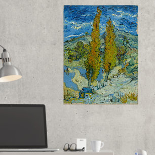 Impresión Metalizada Vincent Van Gogh, dos álamos en los Alpilles