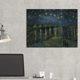 Impresión Metalizada Vincent Van Gogh, La noche estrellada sobre el Ród