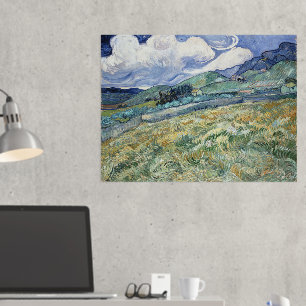 Impresión Metalizada Vincent Van Gogh, Paisaje desde Saint-Remy