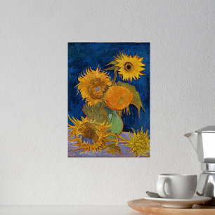 Impresión Metalizada Vincent Van Gogh - Sunflowers, 2ª versión