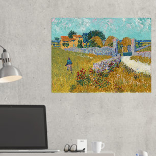 Impresión Metalizada Vincent Van Gogh, una granja en Provenza