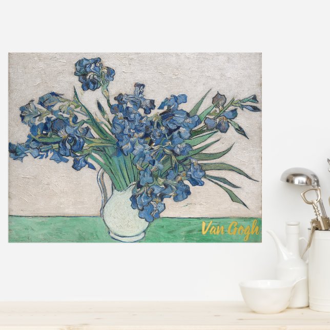 Impresión Metalizada Vintage Van Gogh Irises (In Situ (Cocina))