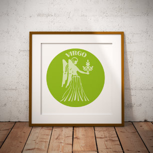 Impresión Metalizada Virgo, Rótulo Zodiaco, Horóscopo, Astrología