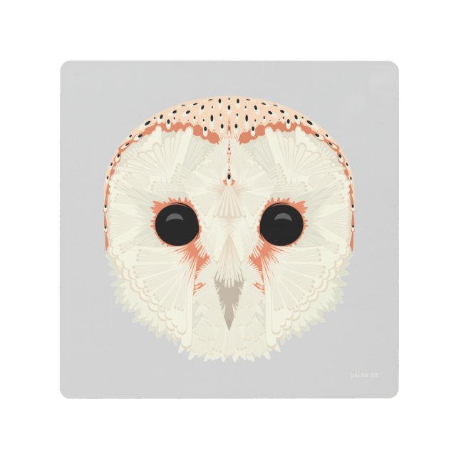 Impresión Metalizado 8x8 de búho barn (Anverso)